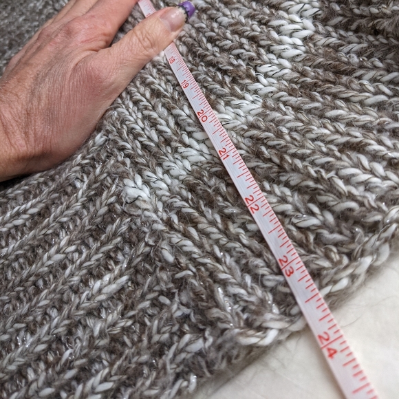 Billabong EUC cardigan sweater Designer's Closet large metallic gold brown white - Picture 12 of 16